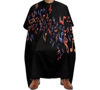 Cape De Coiffeur Neon Colorful Rasta Reggae Music Notes Art Antiadhésif Robe De Barbier Antistatique Capes De Barbier Pour Barbiers Protection Du Vêtement Studio Et Maison 140X168Cm