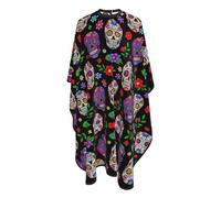 Cape De Coiffeur Purple Mexican Sugar Skulls Day Of The Dead Florals Flowers Art Professionnelle Capes De Barbier Antiadhésif Tablier De Coiffeur Pour Protection Du Vêtement Coiffeurs 140X168Cm