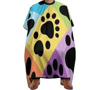 Cape De Coiffeur Rainbow Colorful Dog Paws Art Antiadhésif Capes De Barbier Imperméable Capes De Coupe Pour Protection Du Vêtement Barbiers Studio Et Maison 140X168Cm