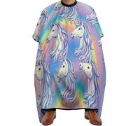 Cape De Coiffeur Rainbow Unicorns Art Salon Robe De Barbier Imperméable Cape De Cheveux Pour Barbiers Coiffeurs Protection Du Vêtement 140X168Cm