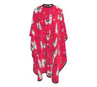Cape De Coiffeur Red Alpacas Llama Coral Florals Professionnelle Tablier De Coiffeur Antistatique Capes De Coupe Pour Barbiers Protection Du Vêtement 140X168Cm