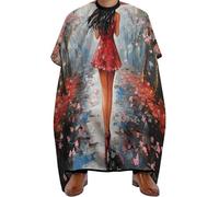 Cape De Coiffeur Red Umbrella In The Rain Antiadhésif Capes De Barbier Antistatique Capes De Coupe Pour Unisexe Studio Et Maison 140X168Cm