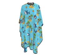 Cape De Coiffeur Sea Beach Skull Skeleton Palm Tree Shark Salon Robe De Barbier Professionnelle Capes De Barbier Pour Unisexe Studio Et Maison 140X168Cm
