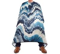 Cape De Coiffeur Shibori Tie-Dye Pattern Antiadhésif Tablier De Coiffeur Professionnelle Capes De Barbier Pour Barbiers Coiffeurs Studio Et Maison 140X168Cm