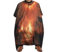 Cape De Coiffeur Skull Fire At Sea Salon Cape De Cheveux Antiadhésif Robe De Barbier Pour Unisexe Coiffeurs 140X168Cm