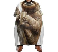 Cape De Coiffeur Sloths With Coffee Imperméable Tablier De Coiffeur Antiadhésif Robe De Barbier Pour Studio Et Maison Barbiers 140X168Cm