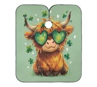 Cape De Coiffeur St Patrick'S Day Highland Cow Clovers Tablier De Coiffeur Imperméable Cape De Cheveux Antiadhésif Capes De Barbier Pour Barbiers Coiffeurs Protection Du Vêtement 140X168Cm