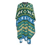 Cape De Coiffeur Teal Green Native American Tribal Ethnic Western Horse Professionnelle Robe De Barbier Antistatique Capes De Barbier Pour Coiffeurs Protection Du Vêtement 140X168Cm