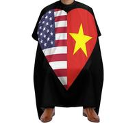 Cape De Coiffeur U.S.A. Vietnam Flag Heart Salon Capes De Barbier Antistatique Capes De Coupe Pour Coiffeurs Unisexe 140X168Cm