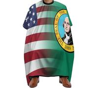Cape De Coiffeur U.S.A Washingtons State Flag Cape De Cheveux Imperméable Capes De Coupe Antiadhésif Robe De Barbier Pour Coiffeurs Barbiers Unisexe 140X168Cm