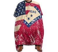 Cape De Coiffeur Vintage U.S.A And Arkansas State Flag Robe De Barbier Imperméable Tablier De Coiffeur Antistatique Cape De Cheveux Pour Coiffeurs Barbiers Unisexe 140X168Cm