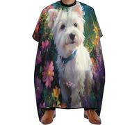 Cape De Coiffeur West Highland Terrier In The Garden Capes De Coupe Professionnelle Cape De Cheveux Antistatique Robe De Barbier Pour Studio Et Maison Unisexe Protection Du Vêtement 140X168Cm