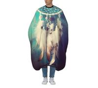 Cape De Coiffeur White Dream Catcher Feather Antiadhésif Cape De Cheveux Professionnelle Capes De Coupe Pour Protection Du Vêtement Barbiers 140X168Cm