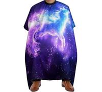 Cape de Coiffure Art du renard de la galaxie violet et bleu, Unisexe Tablier de Coiffure Imperméable Cape de Coupe pour Femmes Salon 140X168cm