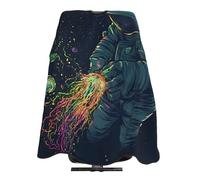 Cape De Coiffure Astronaute Espace Psychédélique Galaxie Planète Méduse Barber Cape De Salon Professionnel Anti-Taches Lavable Coupe Cheveux, Pour Adultes, Le Dyeing, Femme, 140x168cm