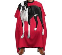 Cape de Coiffure Chien Terrier Noir et Blanc Rouge, Imperméable Capes de Coiffeur Antistatique Cape de Barbier pour Couper Salon 140X168cm