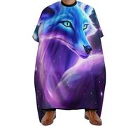 Cape de Coiffure Ciel étoilé de la galaxie du renard bleu violet, Antistatique Tablier de Coiffure Unisexe Cape de Coupe pour Salon Adolescents 140X168cm