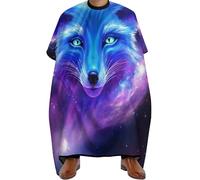 Cape de Coiffure Ciel étoilé de la galaxie du renard bleu violet, Imperméable Tablier de Coiffure Antistatique Cape de Cheveux pour Adolescents Coiffeurs 140X168cm