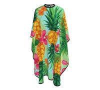 Cape De Coiffure Fleurs Tropicales Exotiques, Feuilles, Aquarelle, Ananas Barber Cape De Salon Professionnel Lavable Réglable Coupe Cheveux, Pour Le Dyeing, Femme, Adultes, 140x168cm
