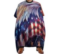 Cape de Coiffure Impression d'aigle rouge, blanc et bleu, nettoyage facile Tablier de Barbier Portable Cape de Coupe de Cheveux pour Couper Adolescents 140X168cm