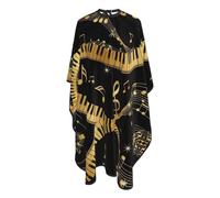 Cape De Coiffure Imprimés De Notes De Musique Inédits Cape De Salon De Coiffure Anti-Taches Perméable À L'Air Tablier De Barbier, Pour Le Dyeing, Adultes, Femme, 140x168cm