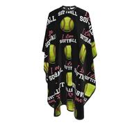 Cape De Coiffure J'Adore Le Softball Cape De Salon De Coiffure Perméable À L'Air Réglable Tablier De Barbier, Pour Le Dyeing, Femme, Adultes, 140x168cm