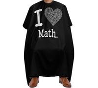 Cape de Coiffure J'aime les mathématiques Coeur noir, Portable Tablier de Coiffure Unisexe Cape de Coupe pour Adultes Couper 140X168cm