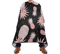 Cape De Coiffure Motif Doré À Fleurs D'Ananas Roses Tablier De Coiffure D’Enfants Perméable À L'Air Réglable Coupe Cheveux, Pour Adultes, Femme, Le Dyeing, 140x168cm