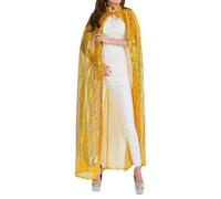Cape de Cosplay en Dentelle de Séquins pour Adultes du Carnaval 2026, doré, Taille unique