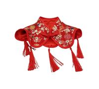 Cape de Costume avec Pompon for Chien et Chat, vêtement Chinois for Animaux Compagnie, Petit Chiot, Chaton, Nouvel an, noël(XS(Old))