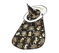 Cape de costume d'Halloween pour animaux de compagnie, costume d'Halloween pour chat | Costume cool avec cape de vampire pour animaux de compagnie et chapeau, cape avec motif toile d'araignée et cape