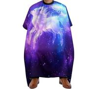 Cape de Coupe Art du renard de la galaxie violet et bleu, nettoyage facile Tablier de Barbier Antistatique Cape de Coupe de Cheveux pour Coiffeurs Salon 140X168cm