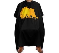 Cape De Coupe Carte De L'Afrique Avec Des Animaux Sauvages Portable Tablier De Barbier Réglable Cape De Cheveux Pour Coiffeurs Adultes Couper