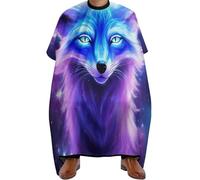 Cape de Coupe Ciel étoilé de la galaxie du renard bleu violet, Pliable Tablier de Coiffure nettoyage facile Cape de Cheveux pour Couper Adultes 140X168cm