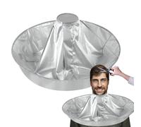 Cape de coupe de cheveux - 60 cm en polyester argenté, tablier parapluie, outil de capture | Parfait pour coupes de cheveux DIY, salons de coiffure, soins familiaux, le rasage de la barbe,