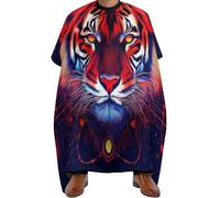 Cape de Coupe de Cheveux Art animalier trippant du tigre rouge, Portable Tablier de Barbier Pliable Cape de Cheveux pour Couper Salon 140X168cm