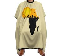 Cape De Coupe De Cheveux Carte De L'Afrique Avec Des Animaux Sauvages Pliable Tablier De Coiffure Portable Cape De Cheveux Pour Couper Coiffeurs Hommes