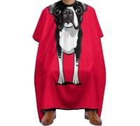 Cape de Coupe de Cheveux Chien Terrier Noir et Blanc Rouge, nettoyage facile Capes de Coiffeur Unisexe Cape de Coiffure pour Coiffeurs Hommes 140X168cm