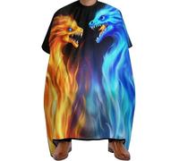 Cape de Coupe de Cheveux Dragon Rouge Bleu Glace Feu Flamme, nettoyage facile Capes de Salon de Coiffure Antistatique Cape de Coiffure pour Adolescents Femmes 140X168cm