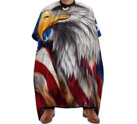 Cape de Coupe de Cheveux Impression d'aigle rouge, blanc et bleu, Imperméable Capes de Coiffeur Professionnelle Cape de Cheveux pour Couper Coiffeurs 140X168cm