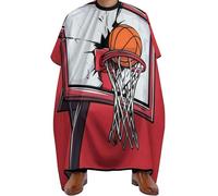 Cape de Coupe de Cheveux Support de basket-ball rouge, Imperméable Capes de Salon de Coiffure nettoyage facile Cape de Coiffure pour Adolescents Femmes 140X168cm