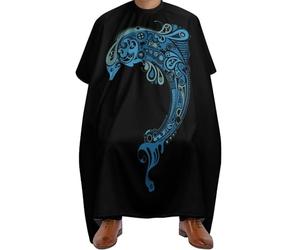 Cape De Coupe De Cheveux Tatouage Totem Dauphin Imperméable Tablier De Barbier Réglable Cape De Coiffure Pour Hommes Couper Adolescents