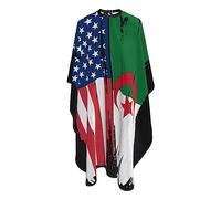 Cape De Coupe Drapeau Des États-Unis Et De L'Algérie Réglable Tablier De Coiffure Imperméable Cape De Coiffure Pour Adolescents Salon Coiffeurs