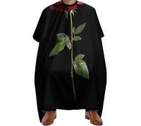 Cape de Coupe Fleur de rose rouge noire, Antistatique Capes de Salon de Coiffure Pliable Cape de Coiffure pour Couper Salon 140X168cm