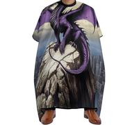 Cape de Coupe Roi dragon maléfique et féroce, Réglable Tablier de Coiffure Antistatique Cape de Barbier pour Hommes Coiffeurs 140X168cm