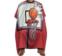 Cape de Coupe Support de basket-ball rouge, Portable Tablier de Barbier Imperméable Cape de Barbier pour Salon Couper 140X168cm