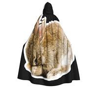 Cape de déguisement à capuche pour homme et adulte, motif lapin, fleurs de feu, 150 cm, costume de sorcière pour Halloween, costume unisexe