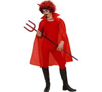 Cape de diable avec col Cape d'Halloween pour enfants rouge 100cm