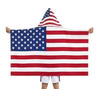 Cape de drapeau américain avec bonnet 90 x 150 cm | Drapeau américain 4 juillet Cape avec chapeau Memorial Day Drapeaux patriotiques Cape fête fan de sport Journée de