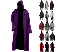 Cape de fantôme d'Halloween avec capuche - Costume de faucheuse effrayante pour adulte - Costume de cosplay pour homme et femme - Mariée fantôme effrayante - Déguisement de zombie vampire, Violet 1